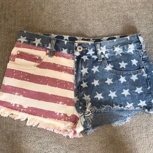 PacSun American Flag Denim Shorts